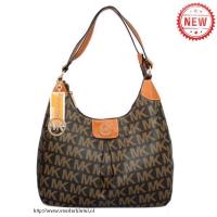 michael kors logo signature groot koffie hobo Lage Prijzen q59wz198